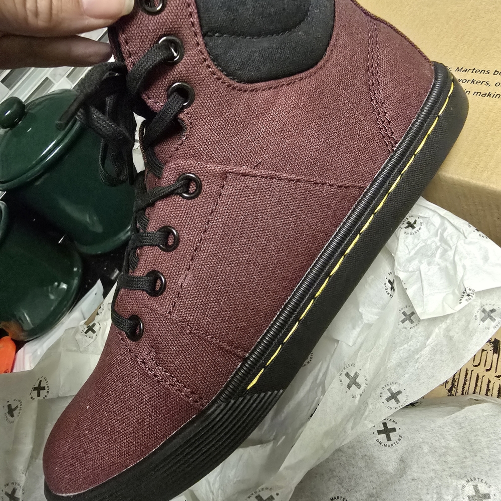Dr. Martens Canvas Burgundy High-Top Sneakers